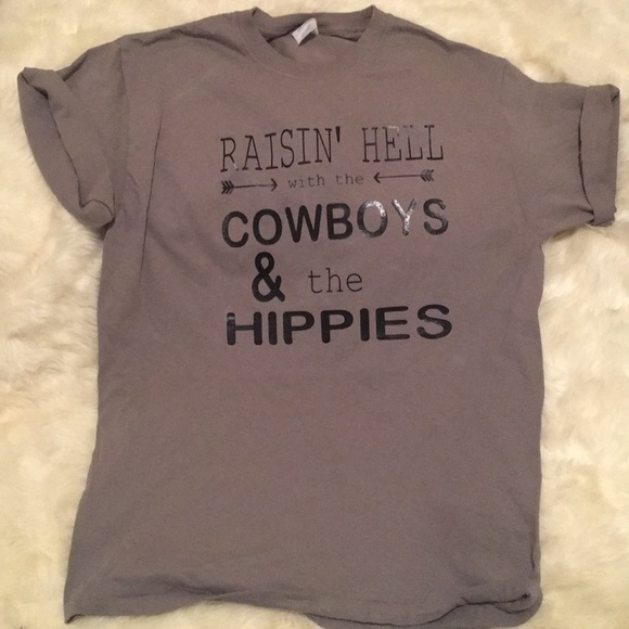 Cowboys and hippies teeshirt various med unisex - Picture 2 of 3